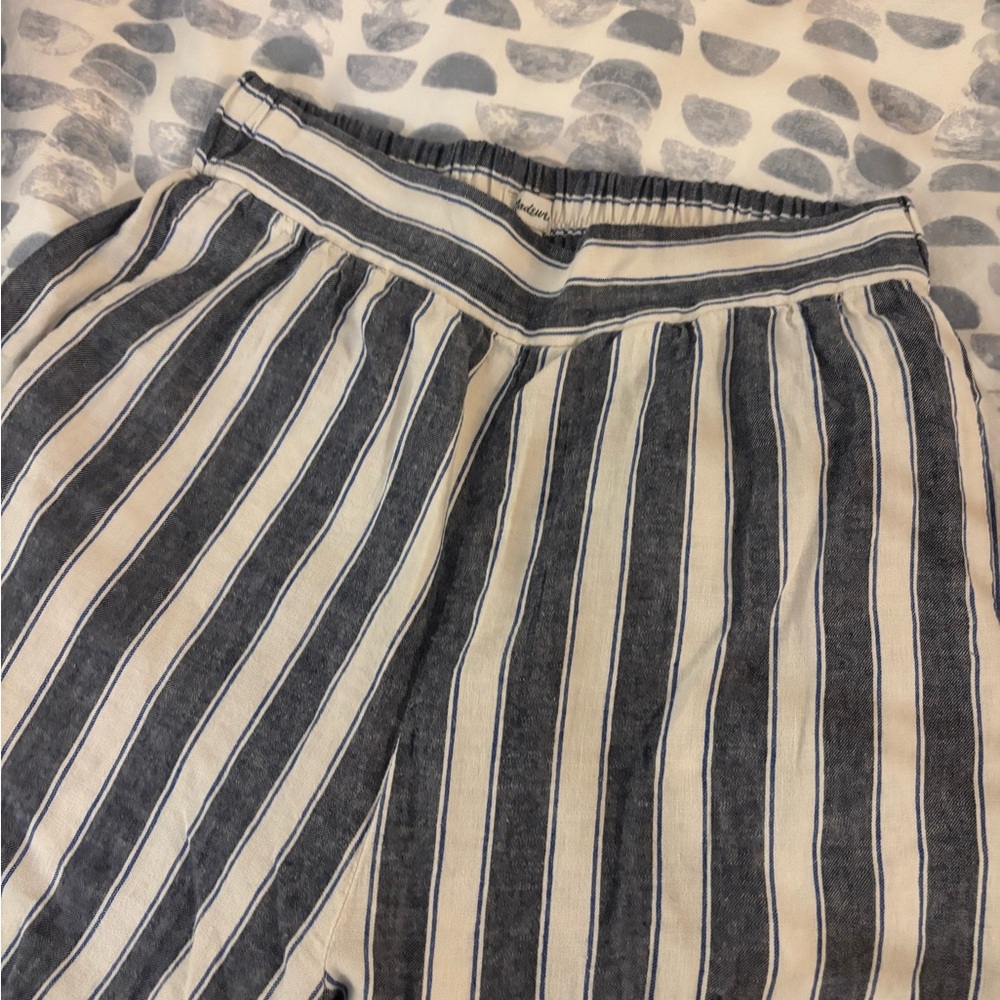 Madewell Striped Capris in Blue and White